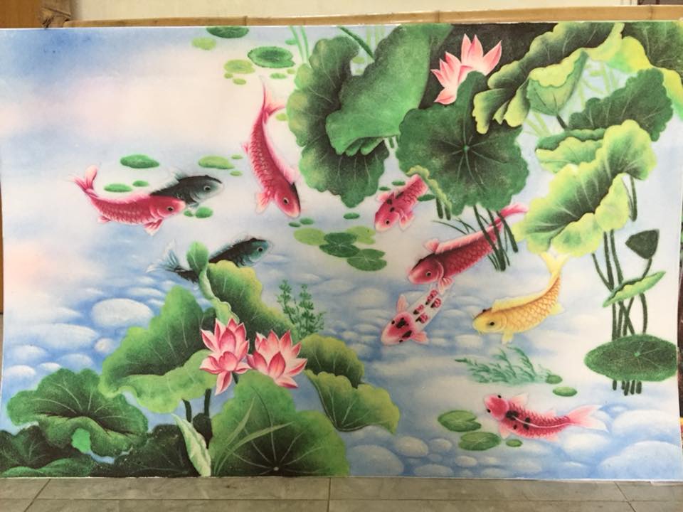 ý nghĩa của hoa sen trong tranh sen cá
